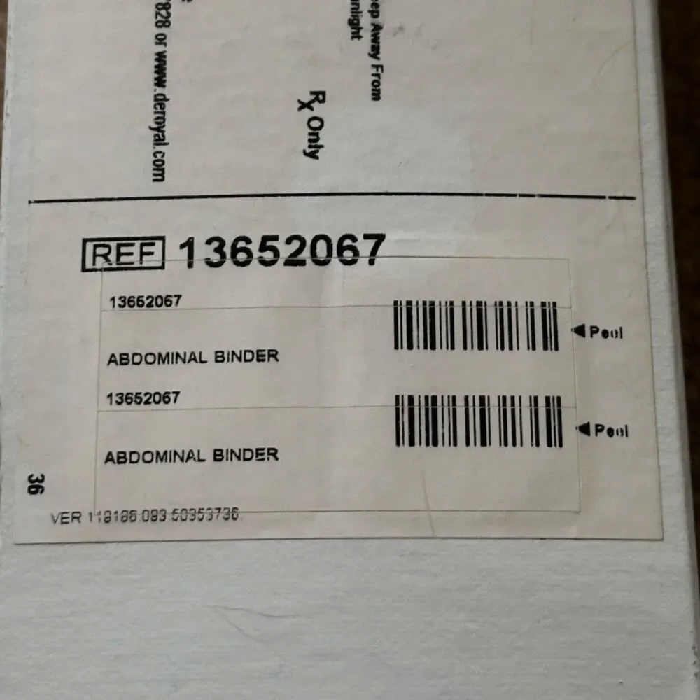 DeRoyal 12” Medium / Large Abdominal Binder 46” - 62” *New*